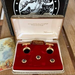 Vintage Krementz Art Deco Cufflink Set in Case